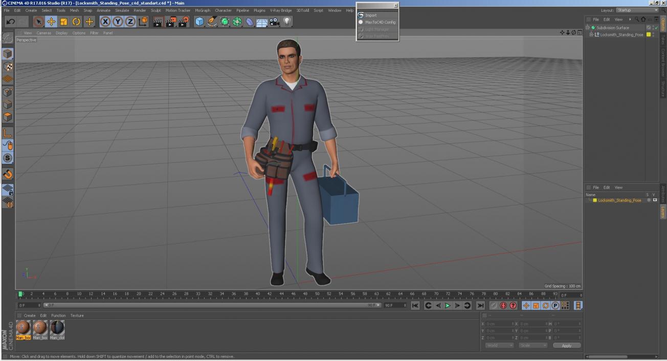 3D Locksmith Standing Pose model