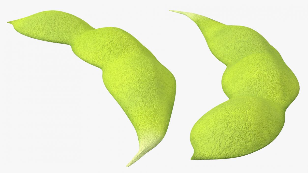 3D Green Soybean Pod Empty model