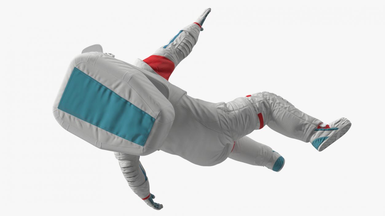 3D model Futuristic Spacesuit on Astronaut Falling Pose Fur