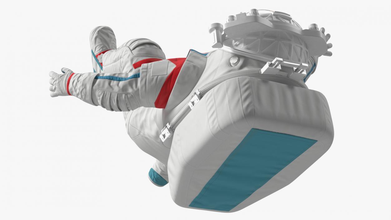 3D model Futuristic Spacesuit on Astronaut Falling Pose Fur