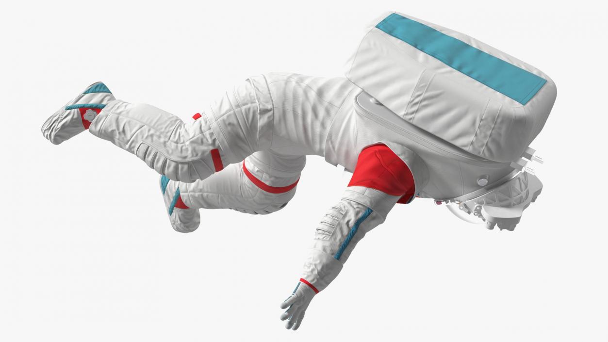 3D model Futuristic Spacesuit on Astronaut Falling Pose Fur