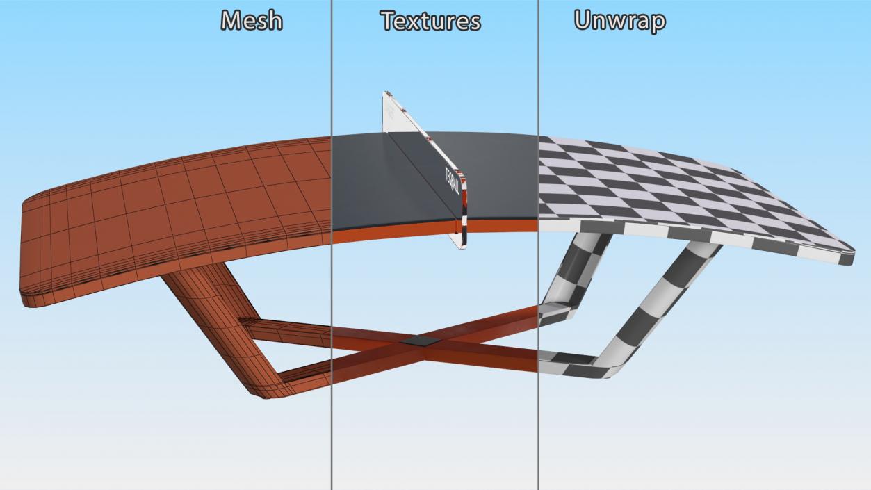 3D Teqball Table model