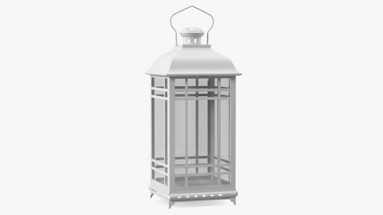 Candle Lantern Medium White 3D