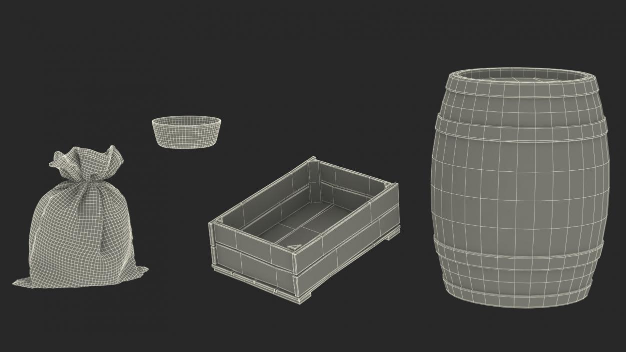 Medieval Market Stall Empty 3D