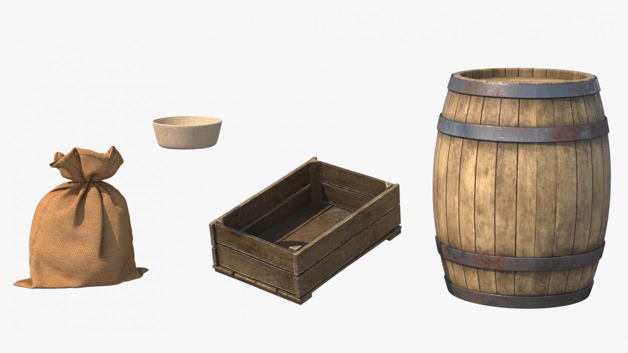 Medieval Market Stall Empty 3D