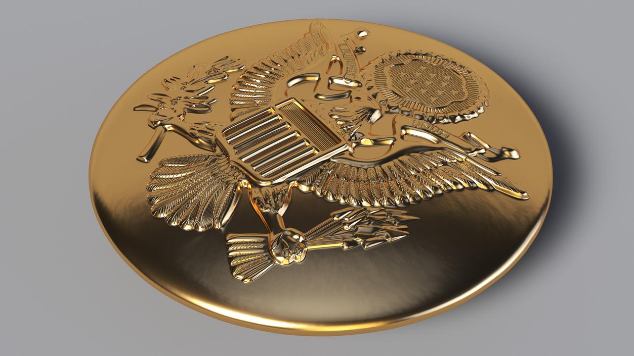 3D Round Gold Cockade model