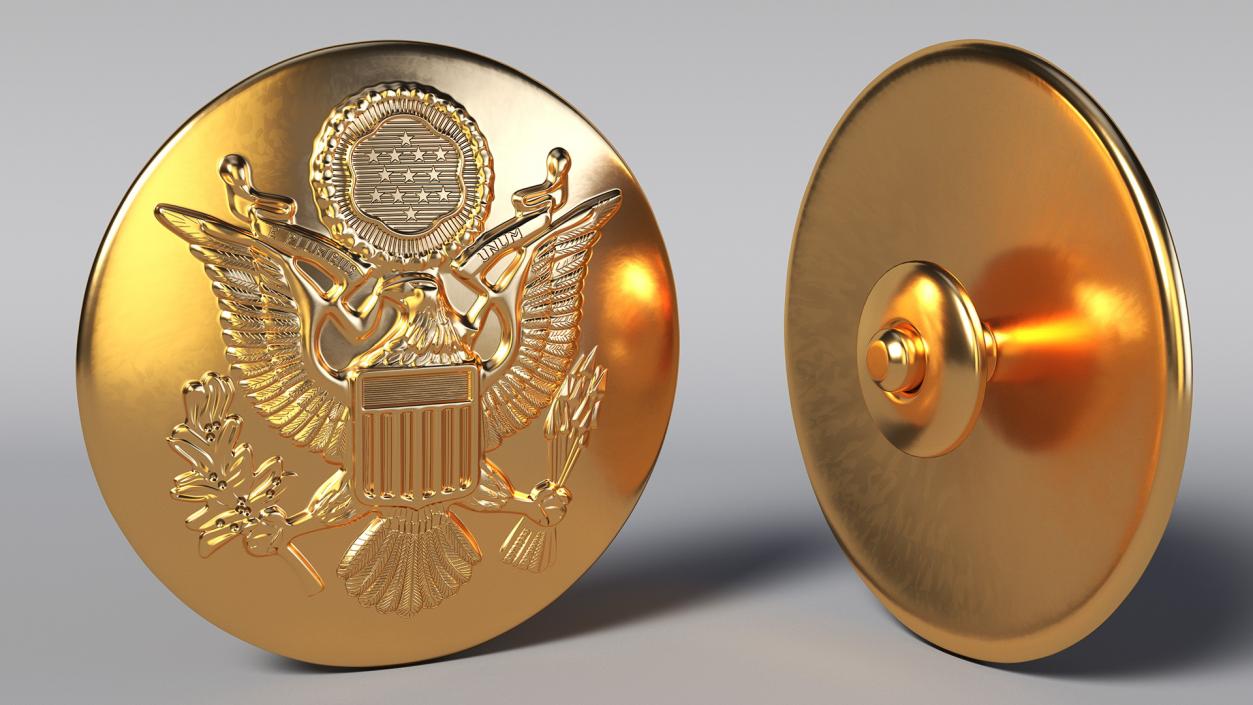 3D Round Gold Cockade model