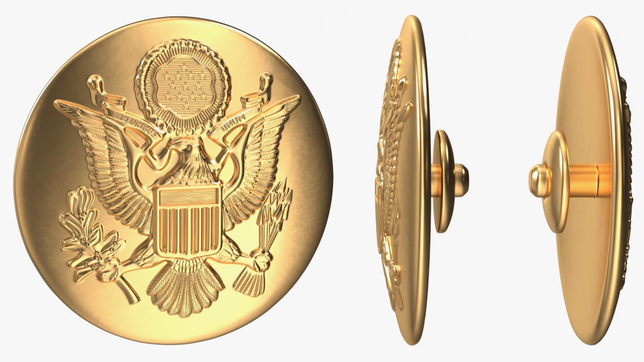 3D Round Gold Cockade model