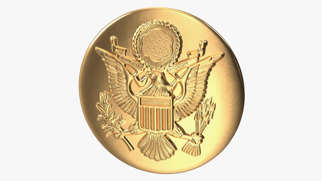 3D Round Gold Cockade model