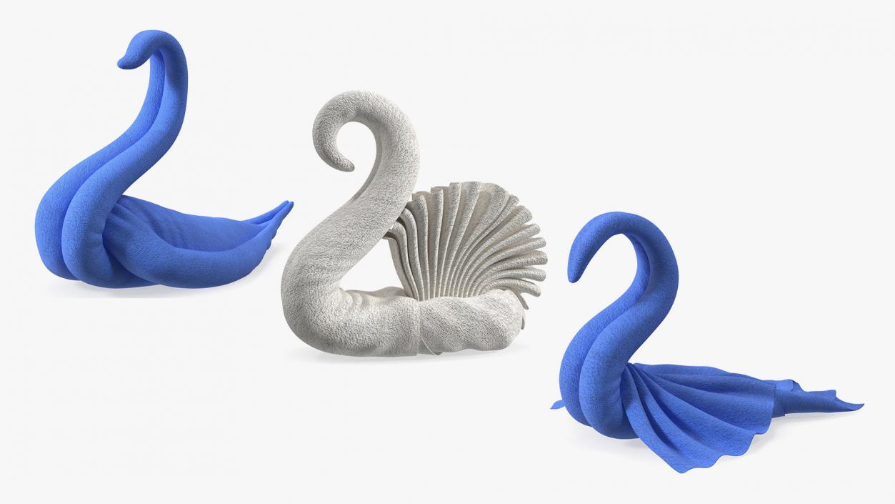 3D Shaped Towel Swans Collection 2