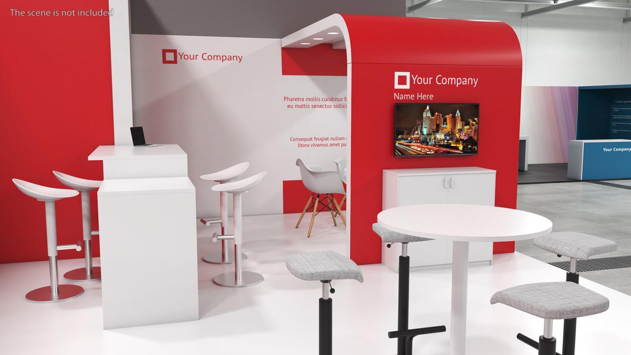 3D model Exhibition Stand Red