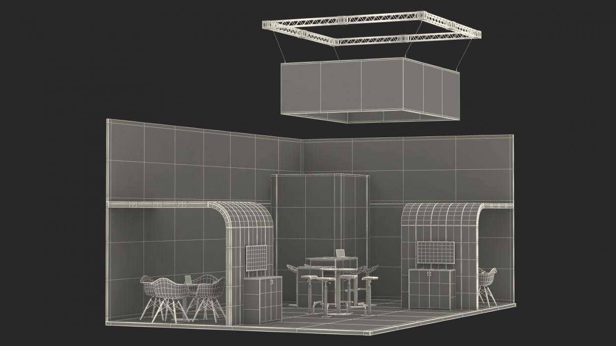 3D model Exhibition Stand Red