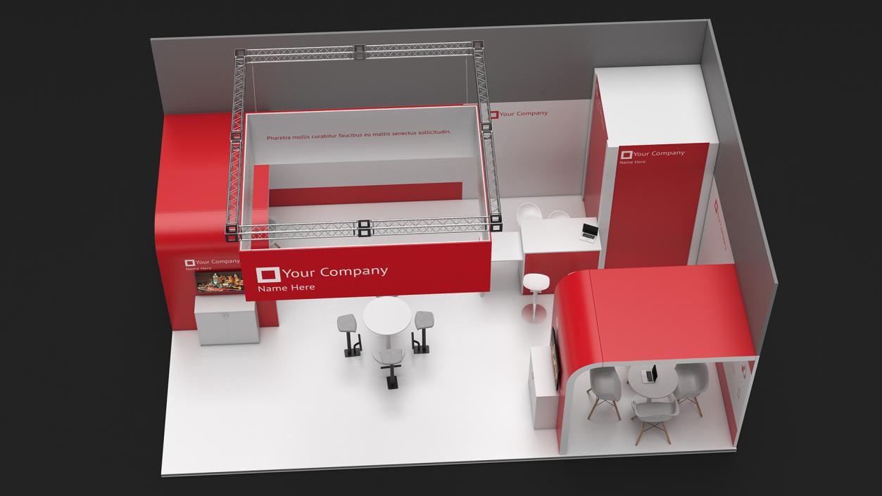 3D model Exhibition Stand Red