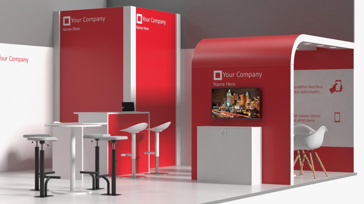 3D model Exhibition Stand Red