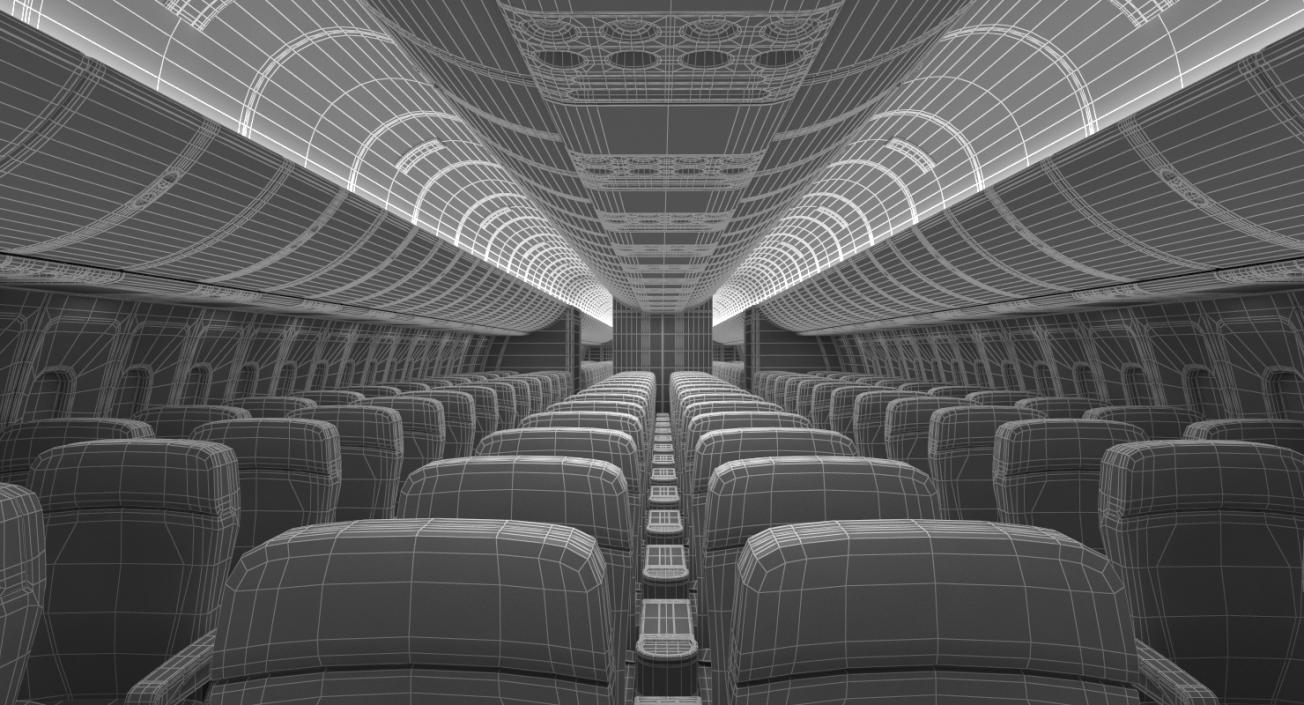 3D Boeing 767-400 with Interior Generic