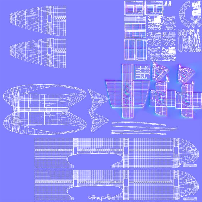 3D Boeing 767-400 with Interior Generic