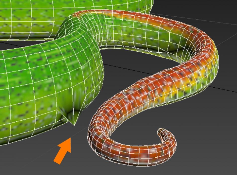 3D Creeping Green Viper Trimeresurus model