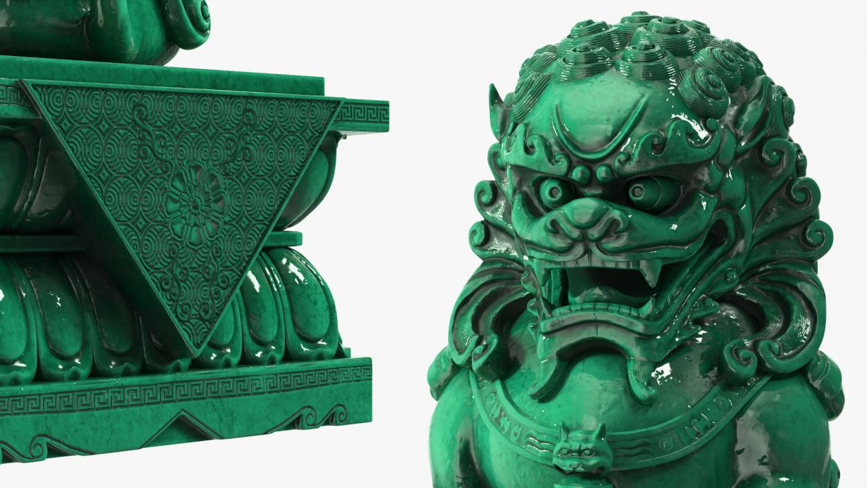 3D model Jade Guardian Lion Statue