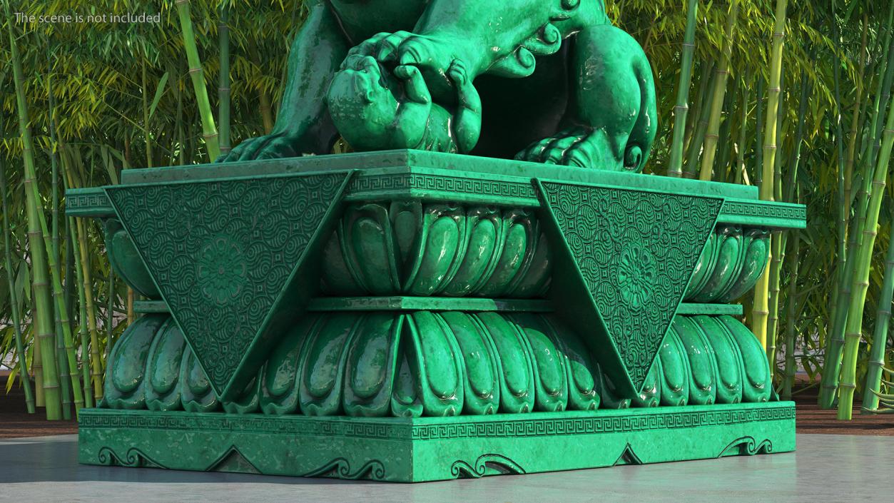 3D model Jade Guardian Lion Statue