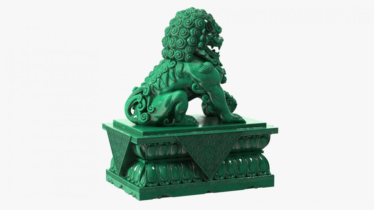 3D model Jade Guardian Lion Statue