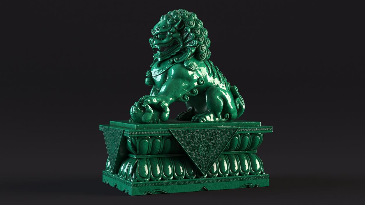 3D model Jade Guardian Lion Statue