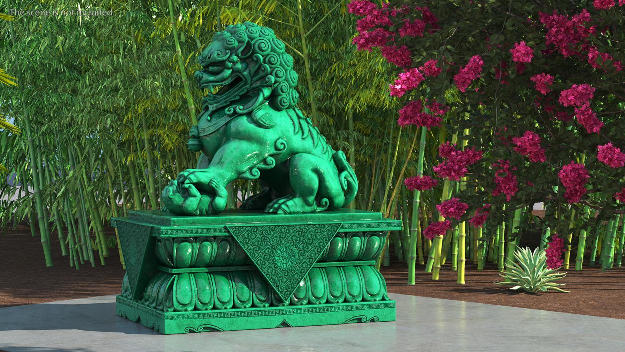 3D model Jade Guardian Lion Statue