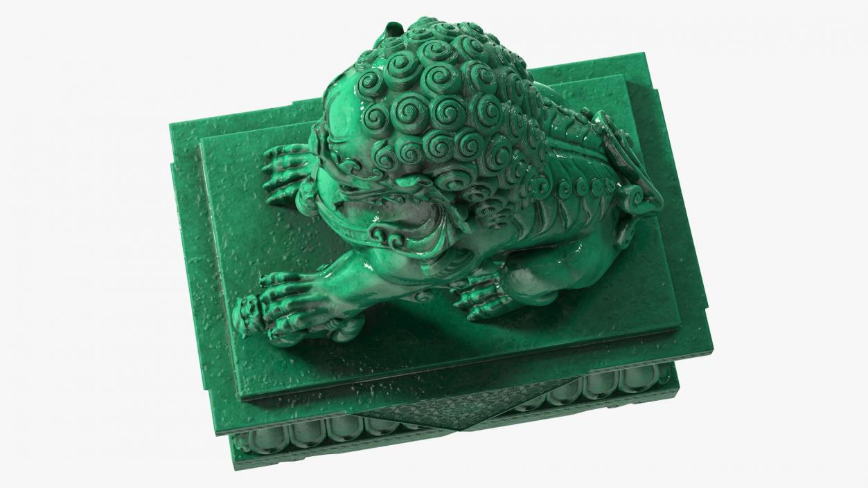 3D model Jade Guardian Lion Statue