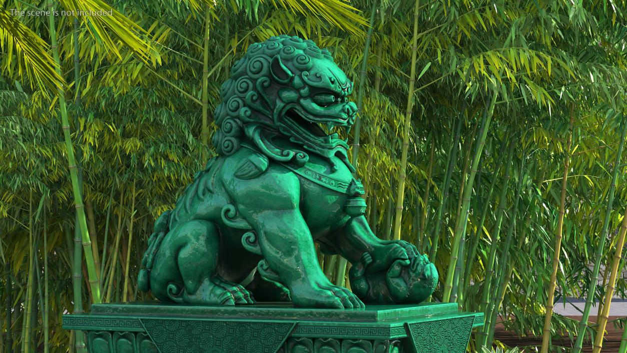 3D model Jade Guardian Lion Statue