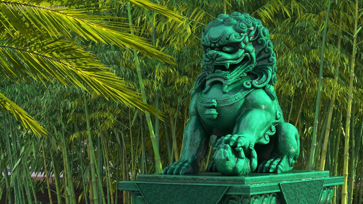 3D model Jade Guardian Lion Statue