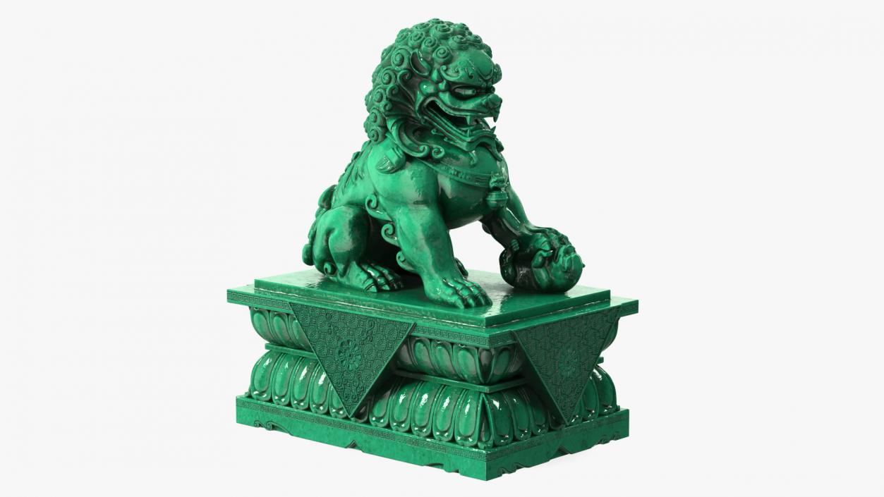 3D model Jade Guardian Lion Statue