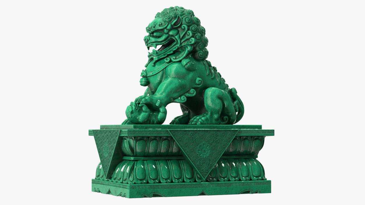 3D model Jade Guardian Lion Statue