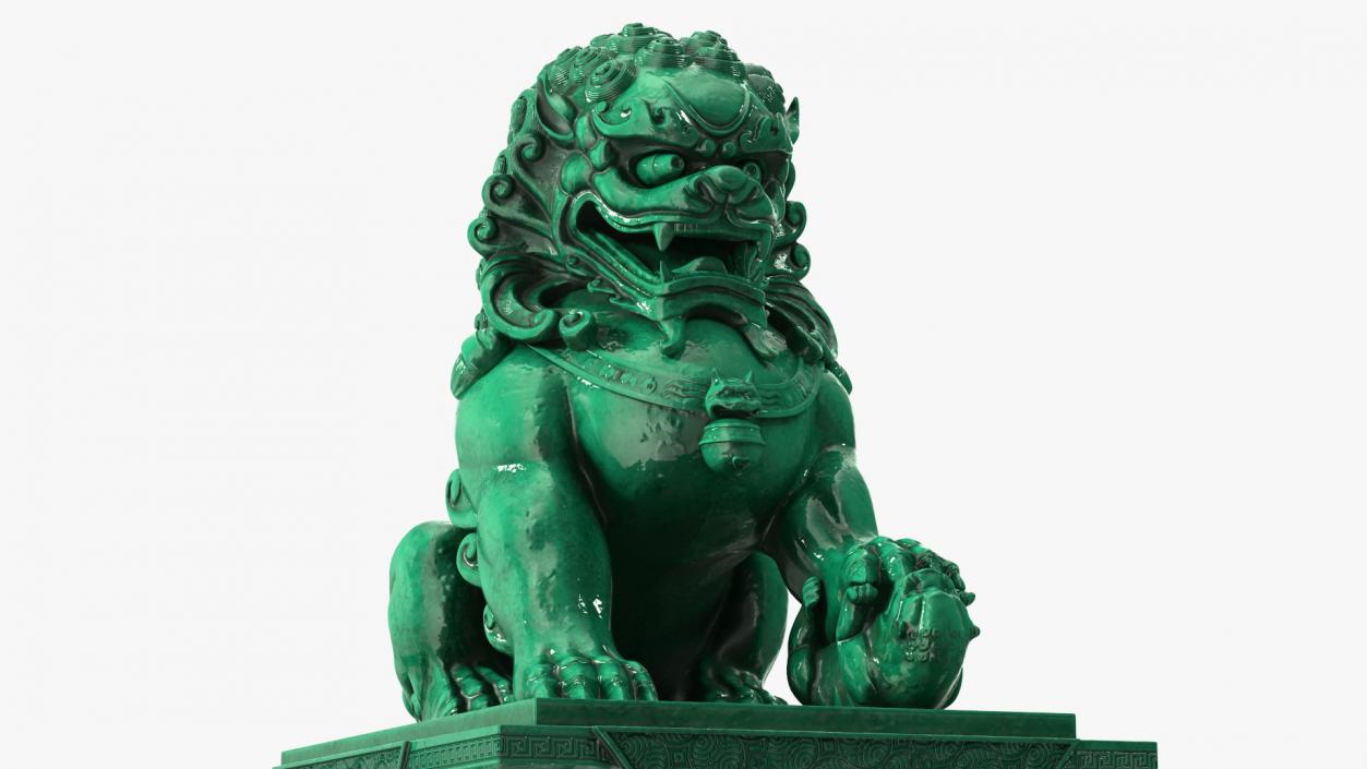 3D model Jade Guardian Lion Statue