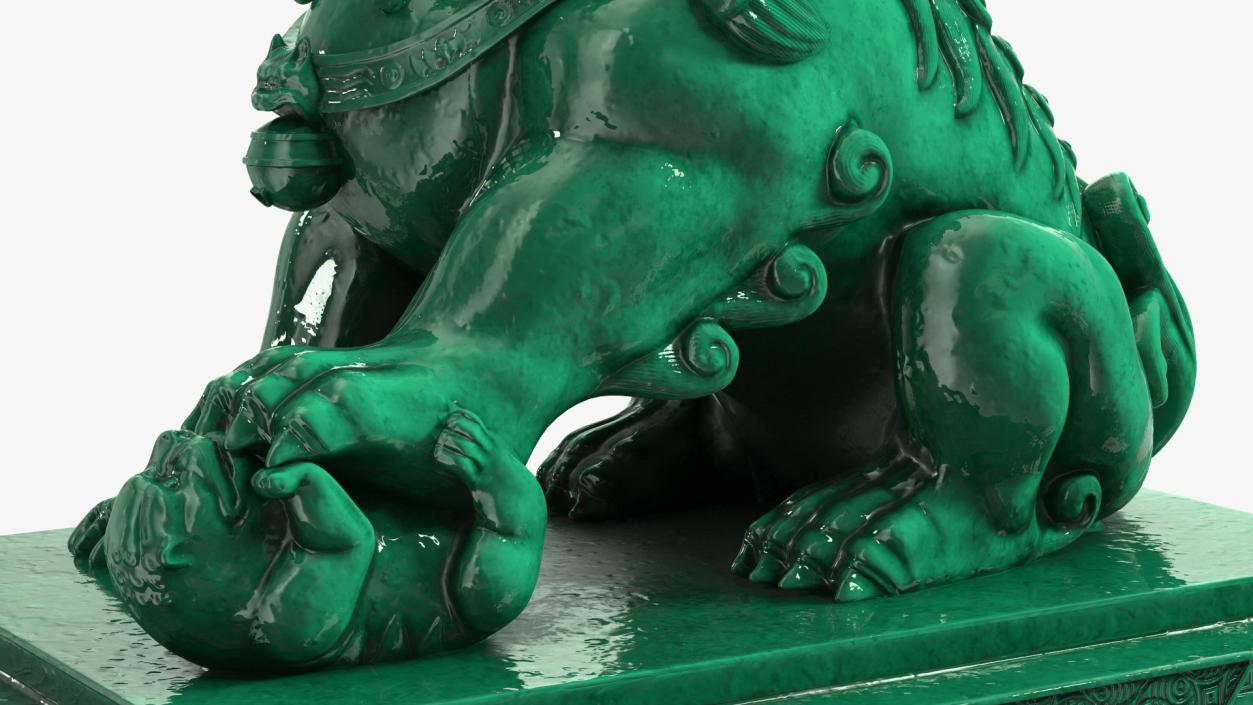 3D model Jade Guardian Lion Statue