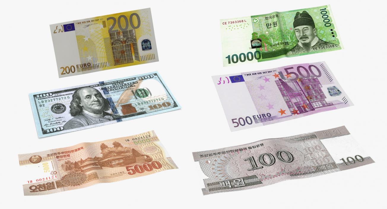 3D Paper Banknotes Collection 3 model