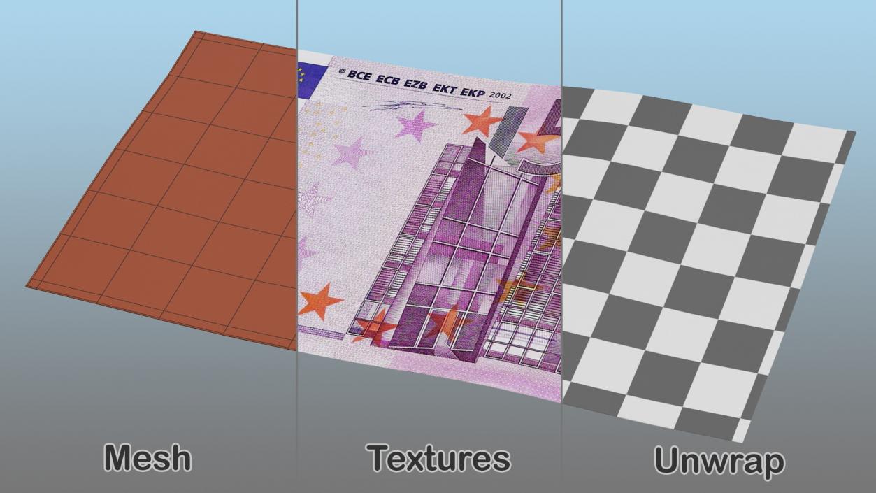 3D Paper Banknotes Collection 3 model