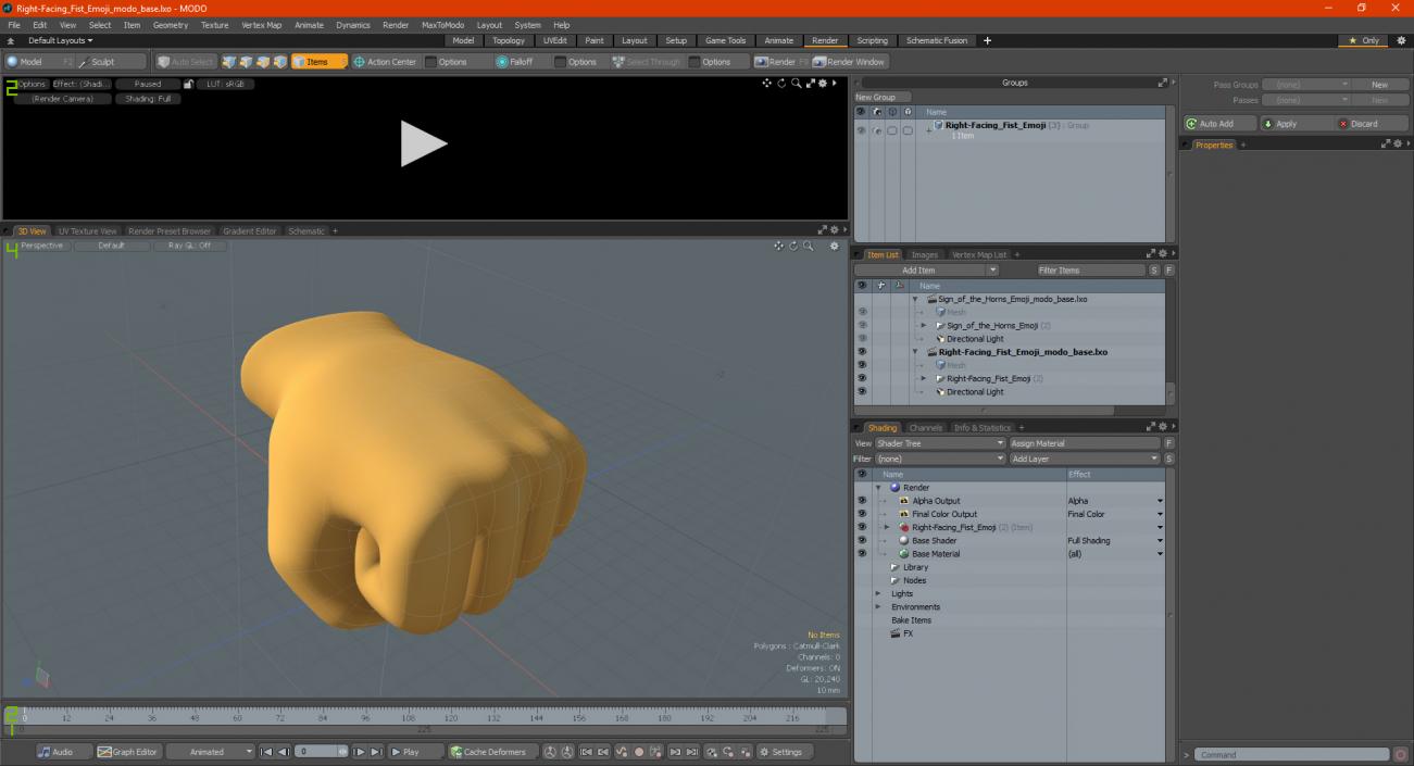 3D Right-Facing Fist Emoji model