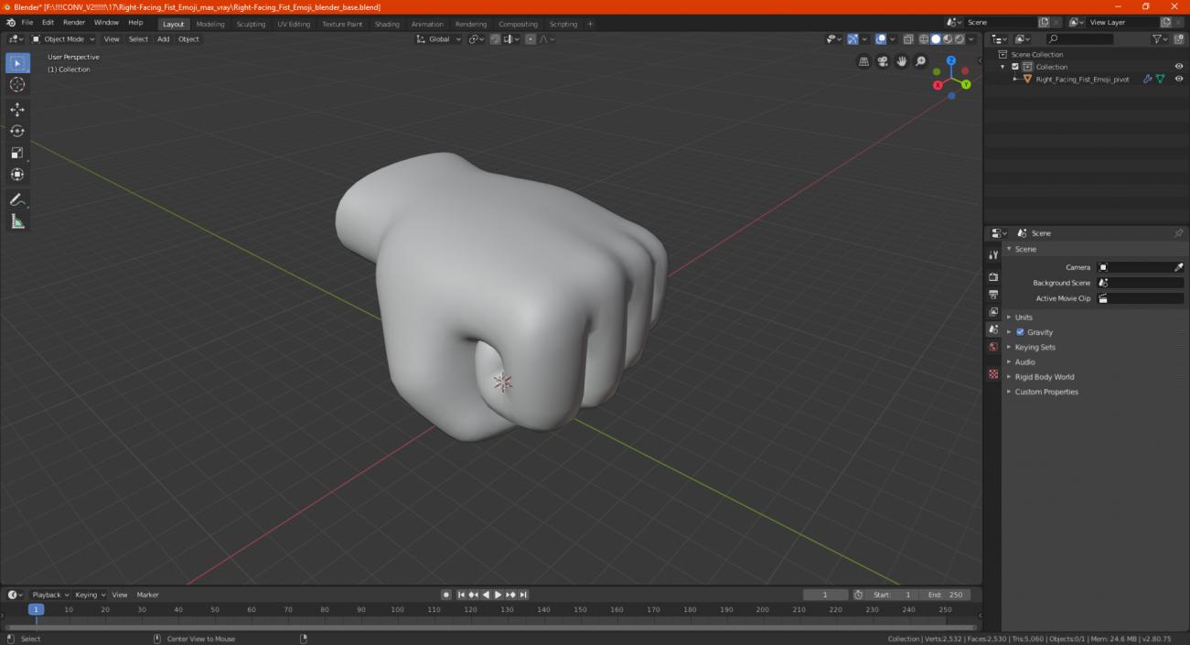 3D Right-Facing Fist Emoji model