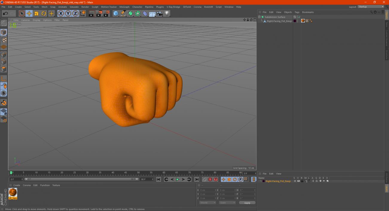 3D Right-Facing Fist Emoji model