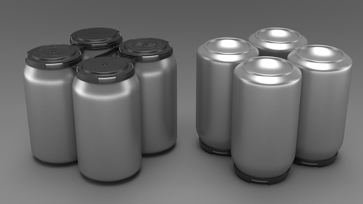 Reusable 4 Pack Soda Can Plastic Holder 3D model