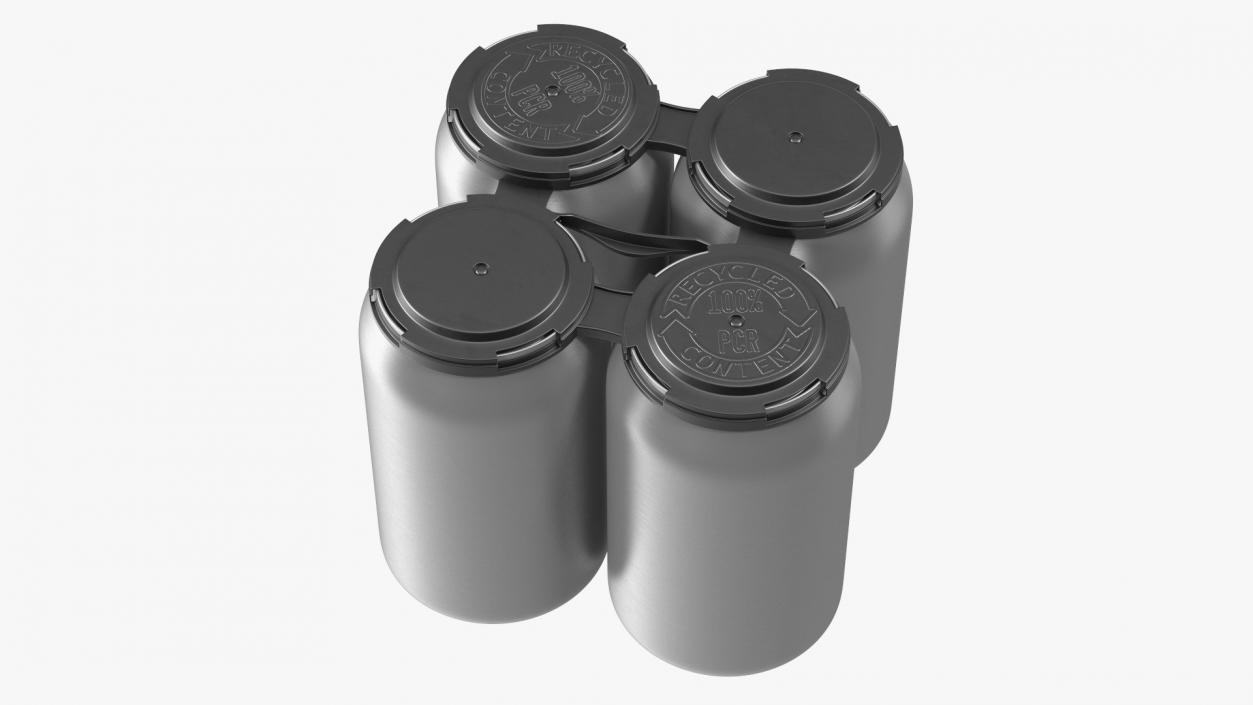 Reusable 4 Pack Soda Can Plastic Holder 3D model