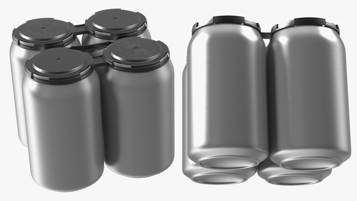 Reusable 4 Pack Soda Can Plastic Holder 3D model