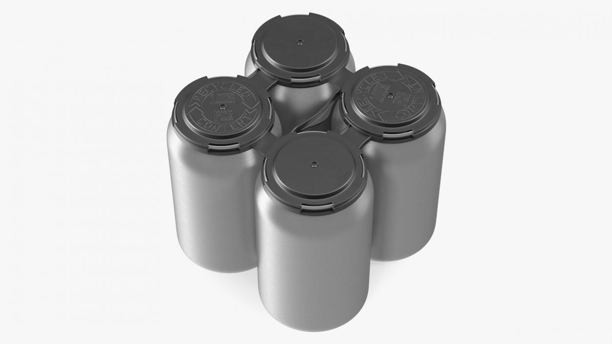 Reusable 4 Pack Soda Can Plastic Holder 3D model