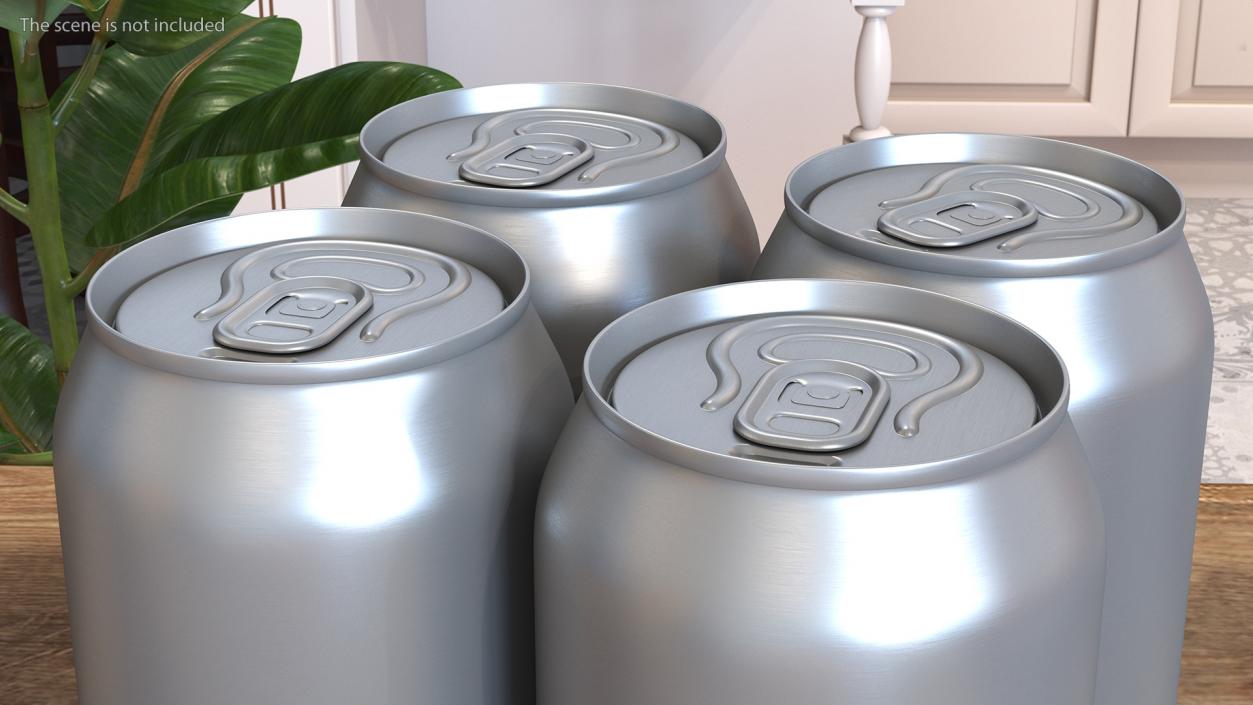 Reusable 4 Pack Soda Can Plastic Holder 3D model