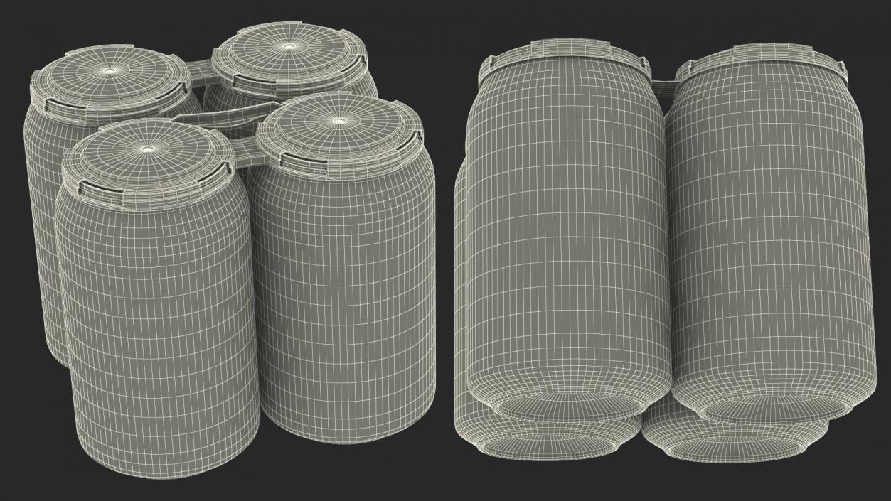 Reusable 4 Pack Soda Can Plastic Holder 3D model