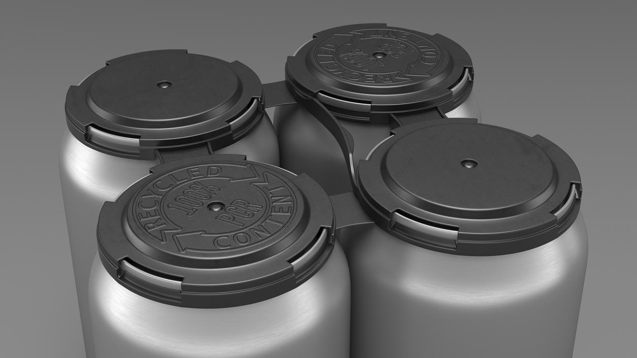 Reusable 4 Pack Soda Can Plastic Holder 3D model