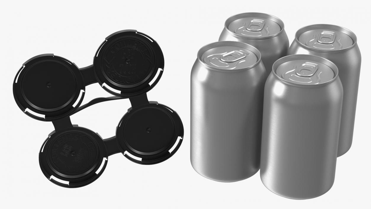 Reusable 4 Pack Soda Can Plastic Holder 3D model