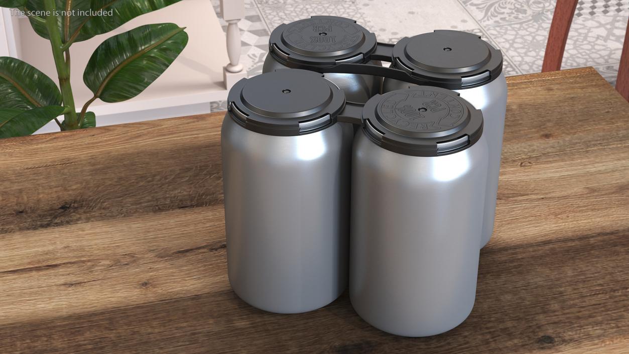 Reusable 4 Pack Soda Can Plastic Holder 3D model