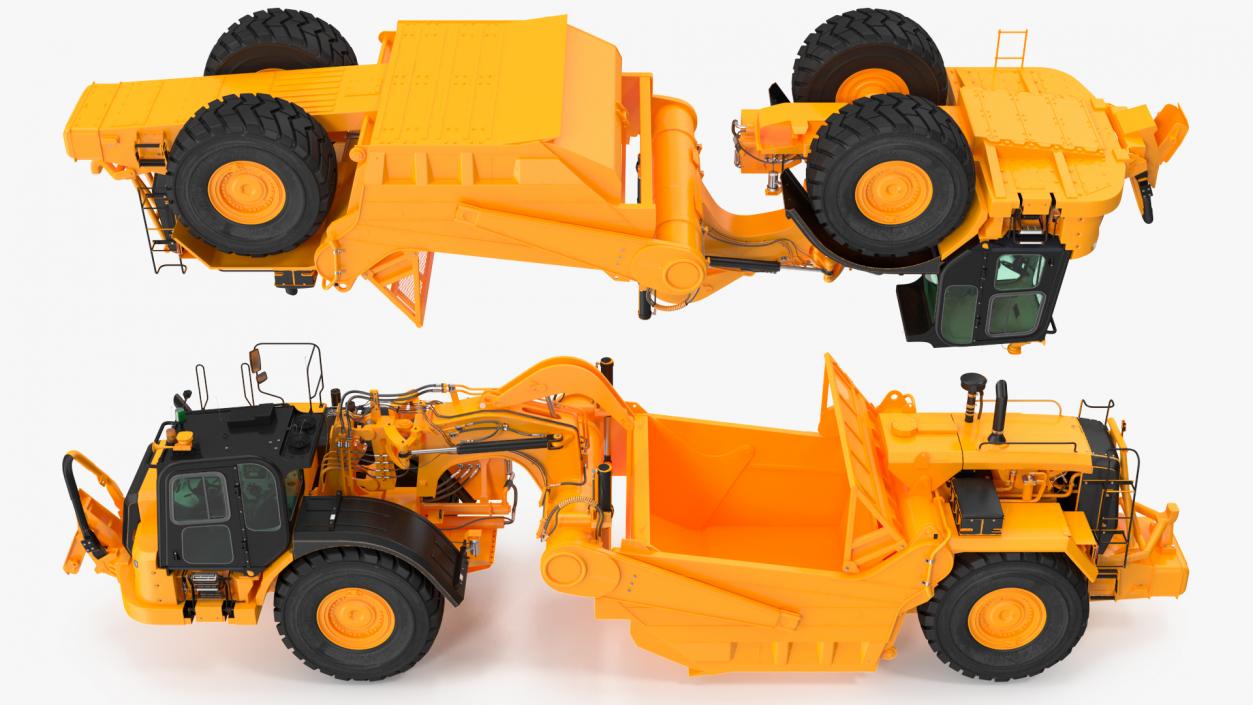 3D Wheeled Tractor Scraper model