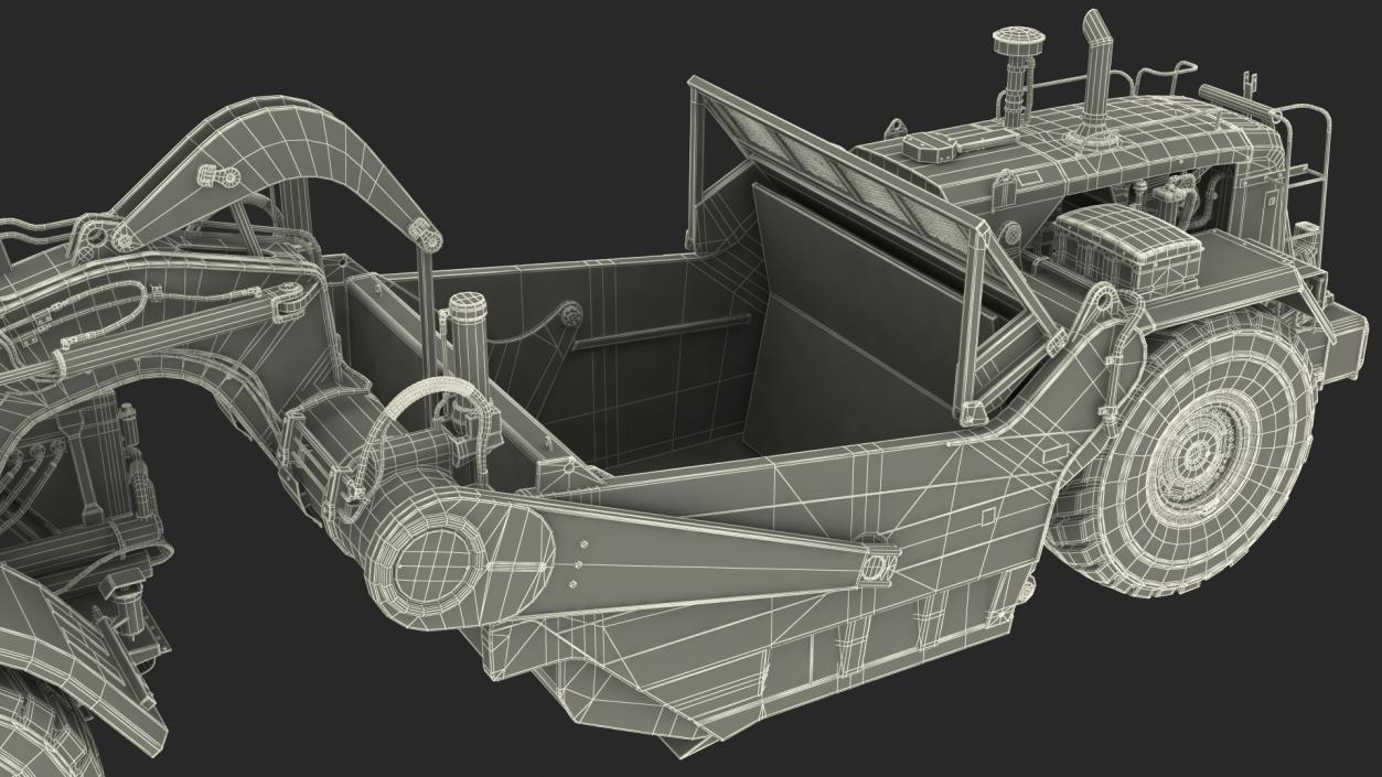 3D Wheeled Tractor Scraper model