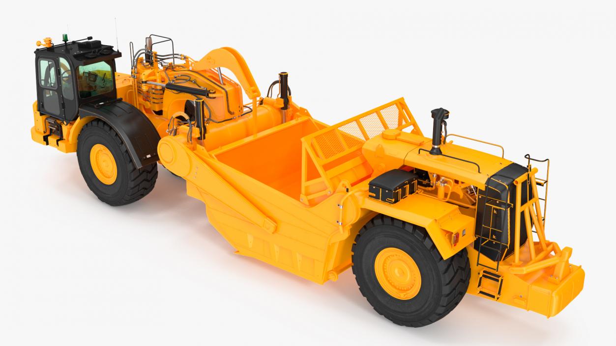 3D Wheeled Tractor Scraper model